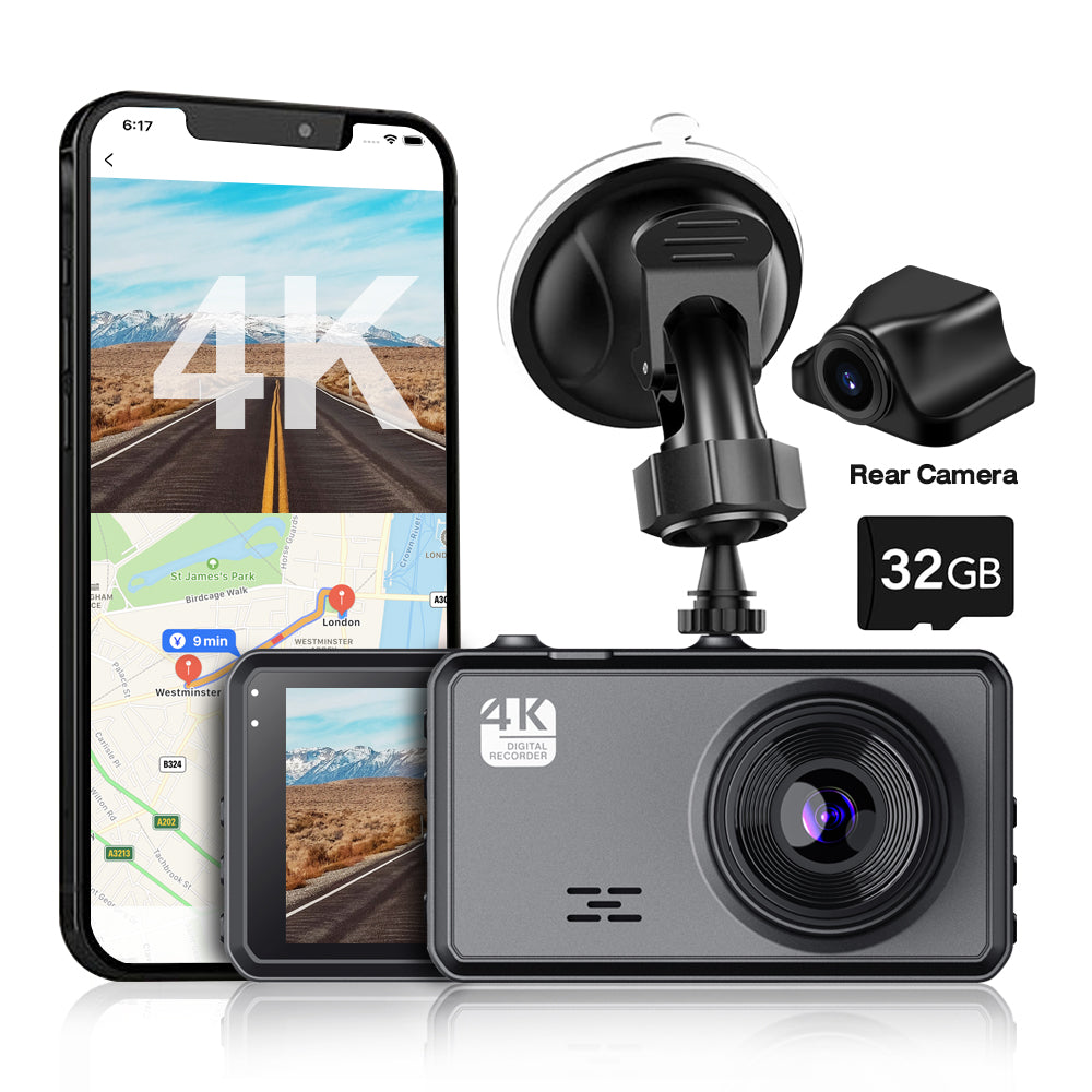 Bytech 4K Full HD Smart Dash Cam - 4K Front and Rear Record main product view