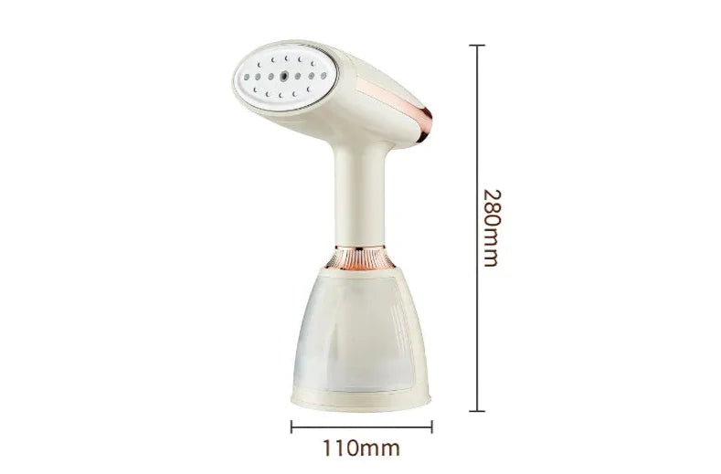 Bytech Garment Steamer with dimensions labeled on a white background