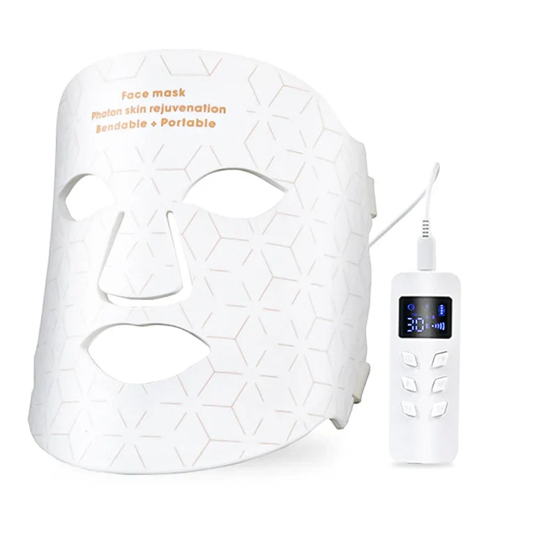 White Mivrass GlowPro LED Mask with digital controller on a white background