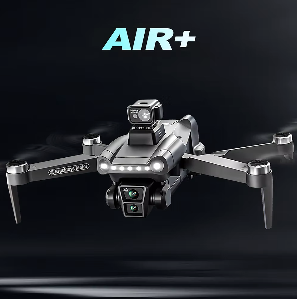 Brushless Motor Aerudon AIR+ GPS Drone with 'AIR+' branding on a black background