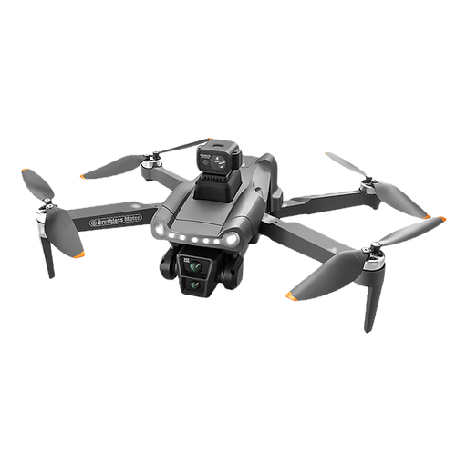 Gray Aerudon AIR+ GPS Drone with propellers on a white background