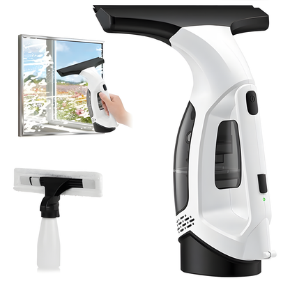 Beelines Cordless Window Vacuum Squeegee - 3-in-1 spray scrub vacuum with 2000Pa suction and 28cm squeegee