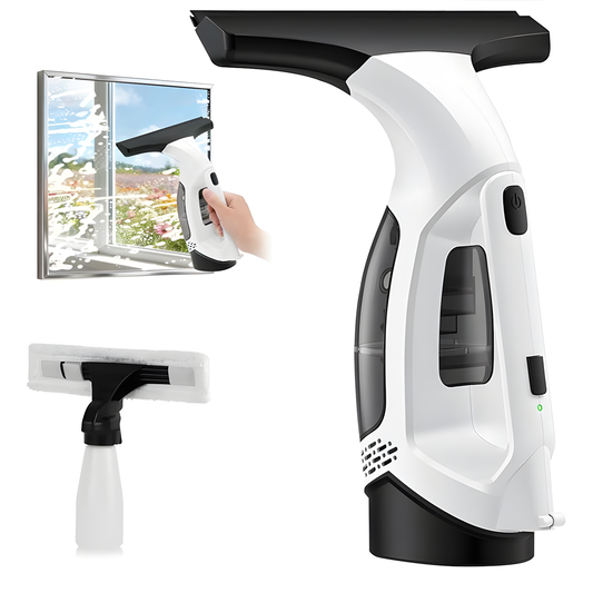 Beelines Cordless Window Vacuum Squeegee - 3-in-1 spray scrub vacuum with 2000Pa suction and 28cm squeegee