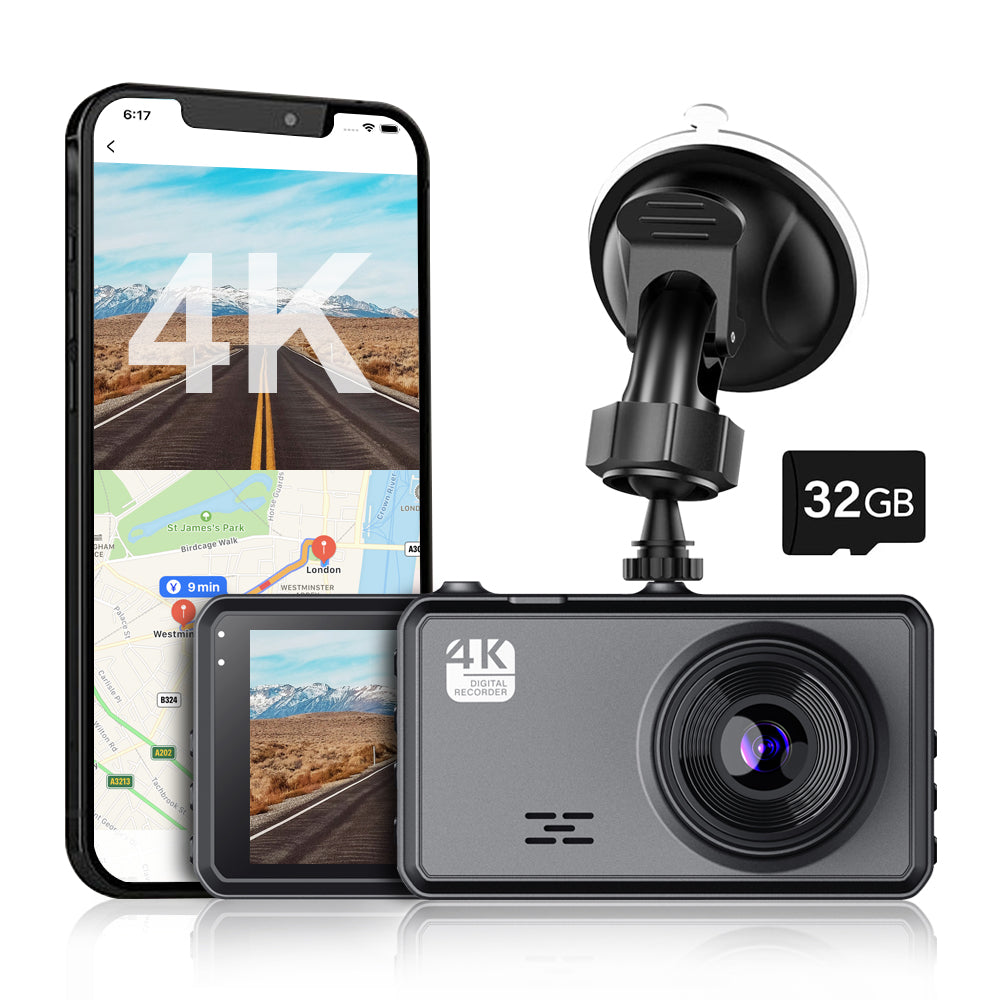 Bytech 4K Full HD Smart Dash Cam - carousel view 8 front and rear record kit with all included cables and accessories