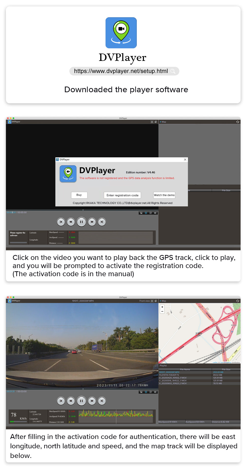 Bytech 4K Full HD Smart Dash Cam - GPS tracking setup guide how to query vehicle positioning and tracking on computer