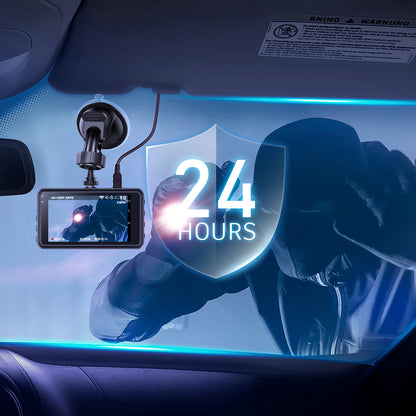 Bytech 4K Full HD Smart Dash Cam - 24H parking monitoring activates on impact records 1-minute clip then locks file