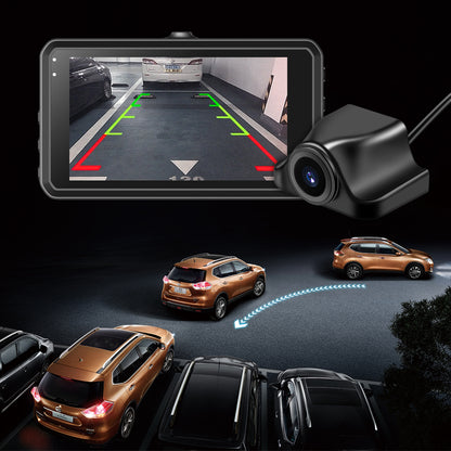Bytech 4K Full HD Smart Dash Cam - reverse image auto-switch to rear camera view with parking auxiliary guide lines
