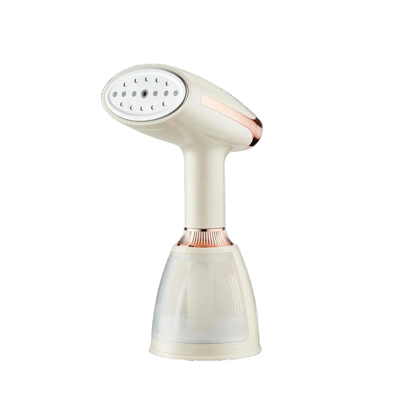 White Bytech Garment Steamer with rose gold accents on a white background