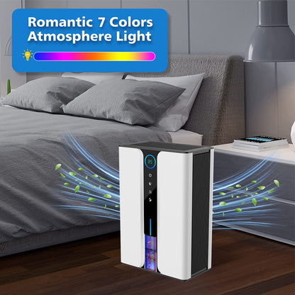 Bytech H10 Dehumidifier 7 colourful night lights - cycling colours lockable for cosy sleeping atmosphere