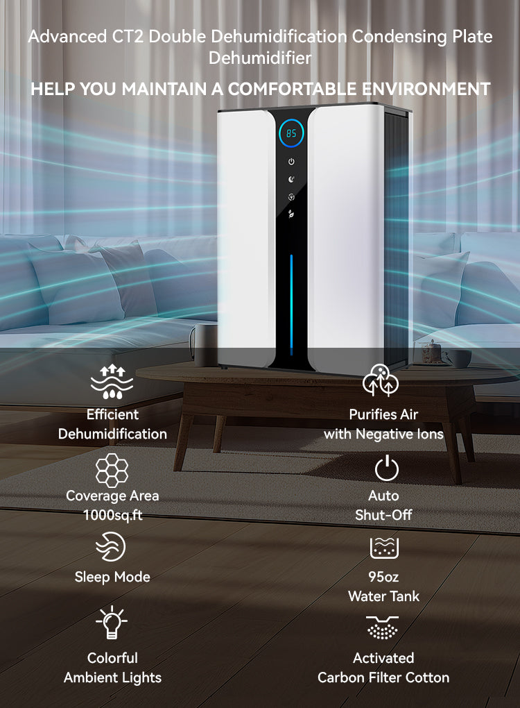 Bytech H10 Dehumidifier feature portrait 2 - healthy comfortable environment detail
