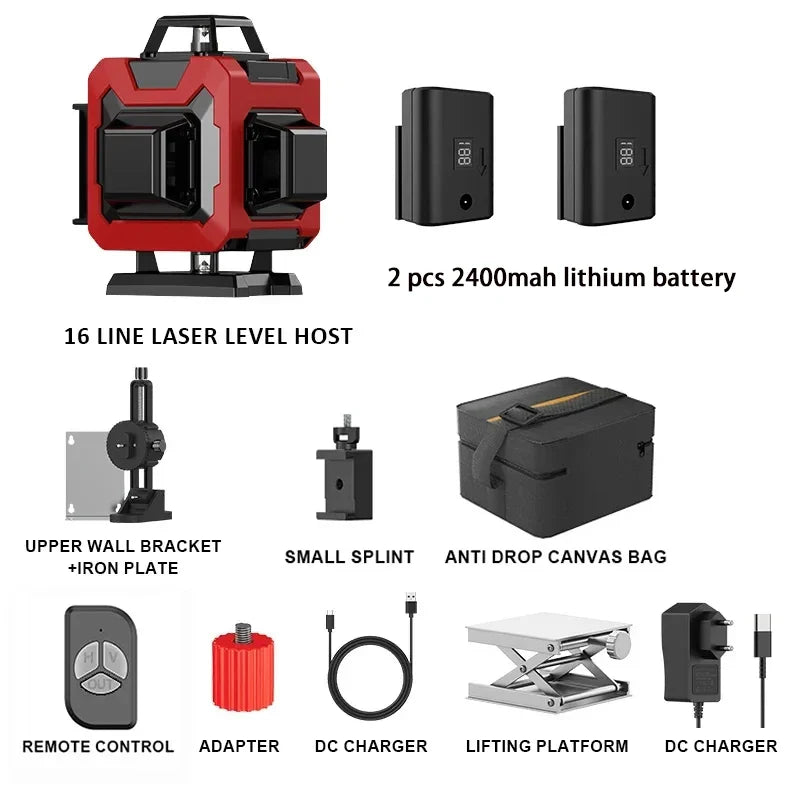 Collection of Bytech Laser Level with accessories on a white background host and accessories on a white background