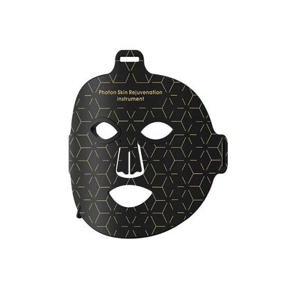 Black Bytech Led Face Mask with geometric pattern on a white background