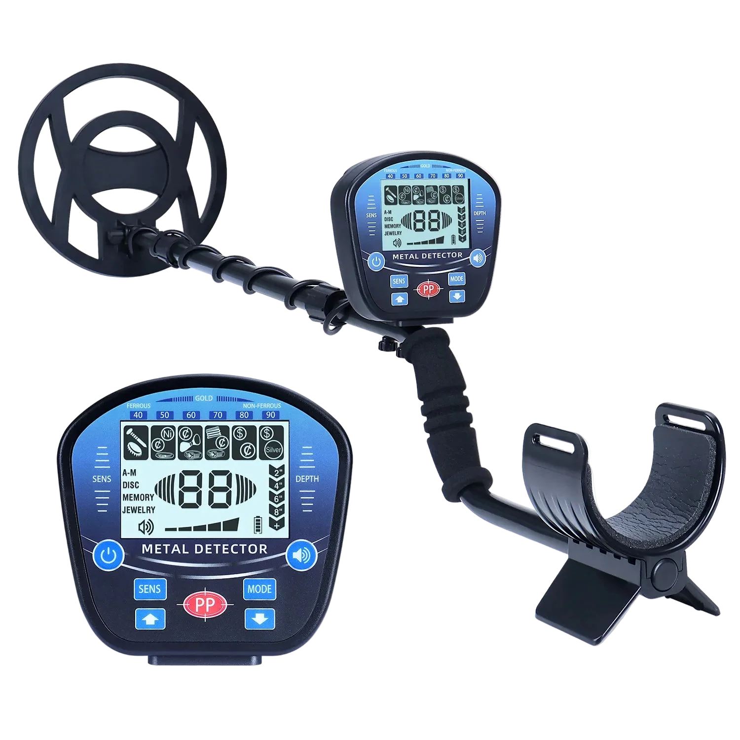 Bytech Metal Detector with two screens on a white background