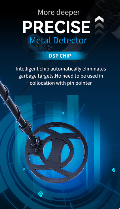 Bytech Metal Detector with DSP chip on a blue and black background
