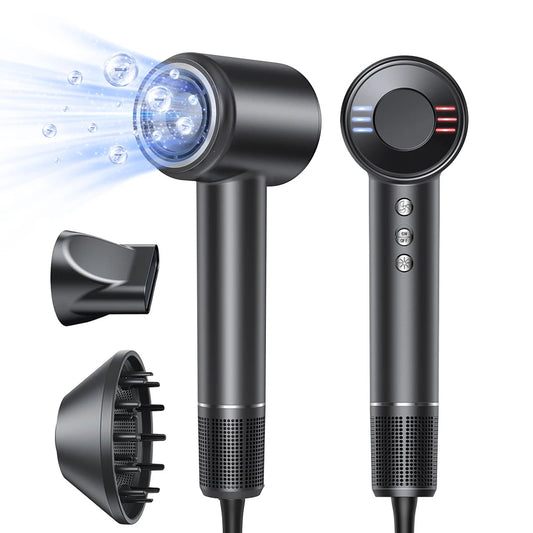 Bytech Negative Ion Hair Dryer with attachments on a white background