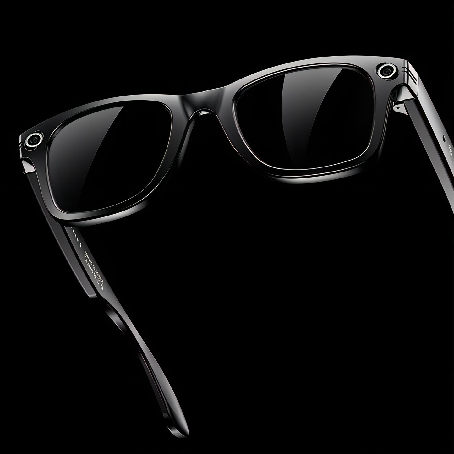 Black Bytech Smart Glasses with reflective lenses on a black background