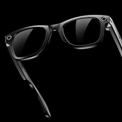 Black Bytech Smart Glasses with reflective lenses on a black background