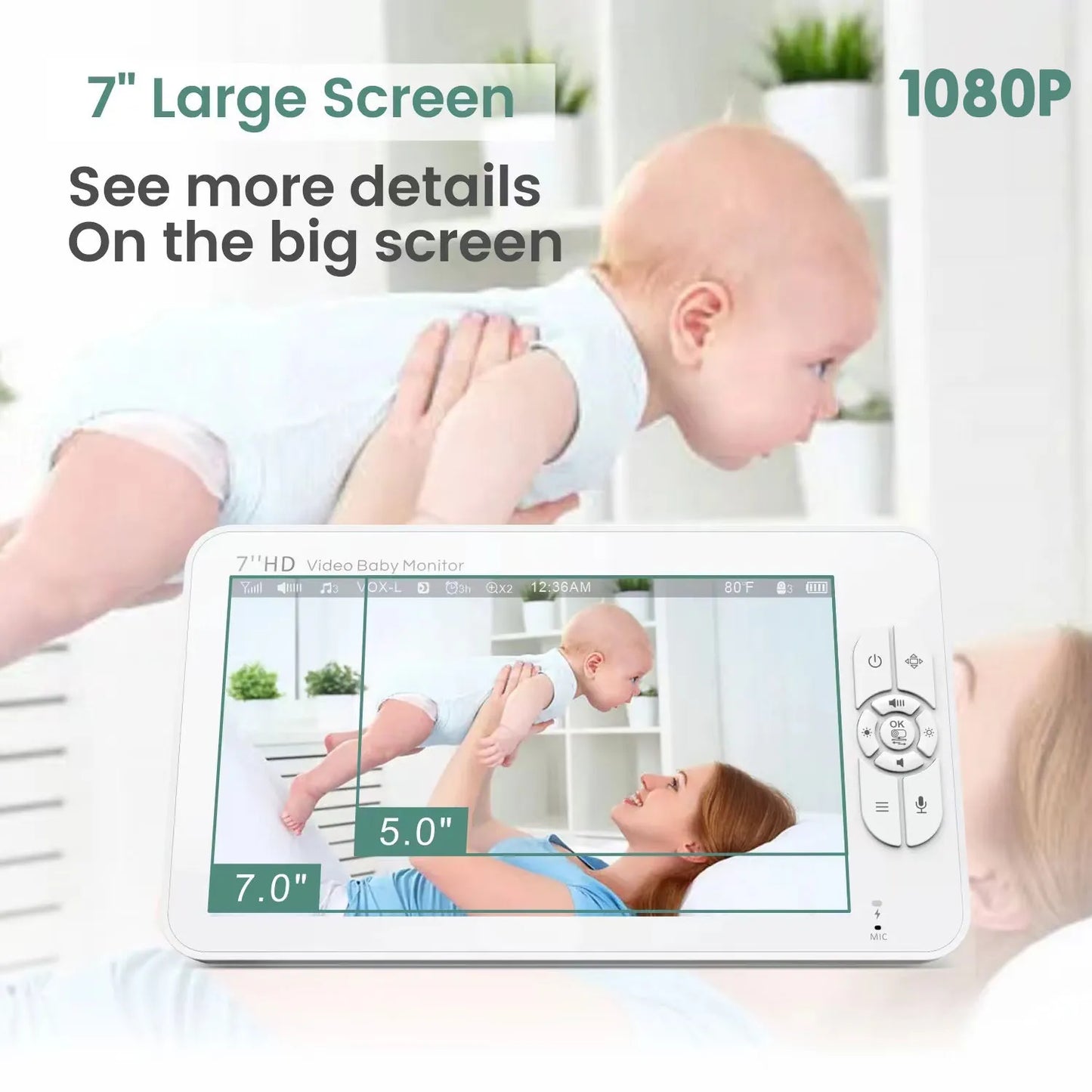 Smart Bytech Smart Baby Monitor – Night Vision, Temperature Sensor, Two-Way Audio, and Portable Wireless Design | TechRova

