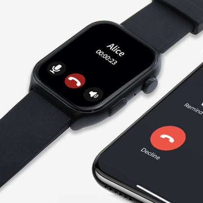 Bytech Smartwatch and smartphone displaying a call interface with 'Alice' on the screen.