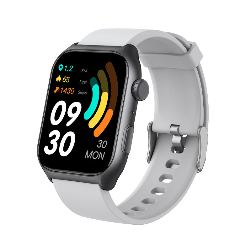 Bytech Smartwatch with a white band on a white background