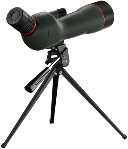 Black Bytech Spotting Scope with tripod on a white background
