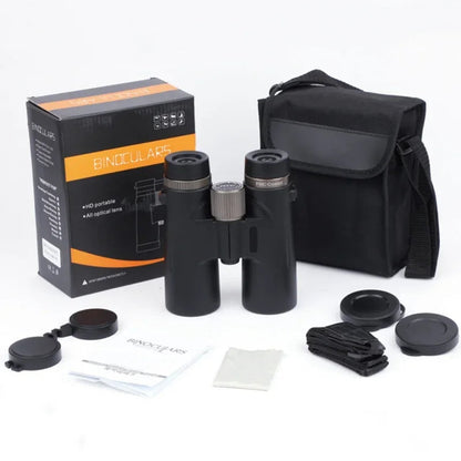 Caelum Binoculars with accessories and packaging on a white background
