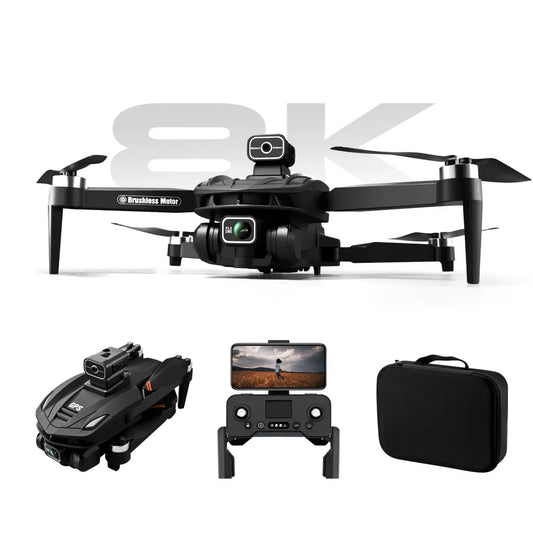 Black Calthic GPS Drone with accessories on a white background, featuring '8K' text.
