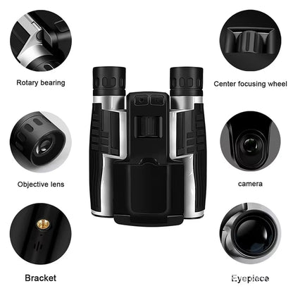 ClaroVis Binoculars with labeled parts on a white background