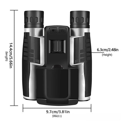 ClaroVis Binoculars with measurements on a white background