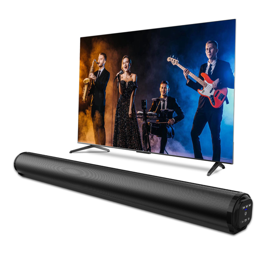 Kenzor Wireless Soundbar for Smart TV - sleek black design with dual speaker system and wireless subwoofer