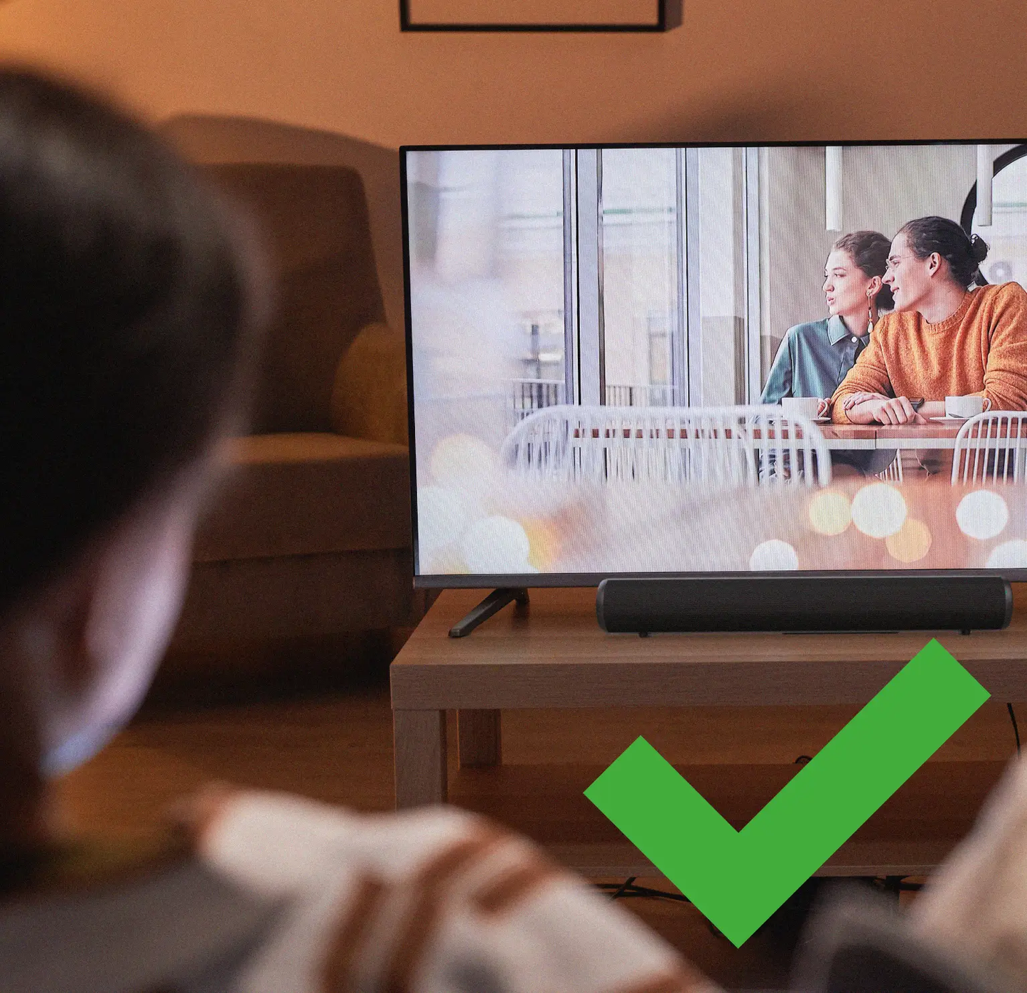 Kenzor Wireless Soundbar feature icon - home cinema experience with powerful room-filling surround sound