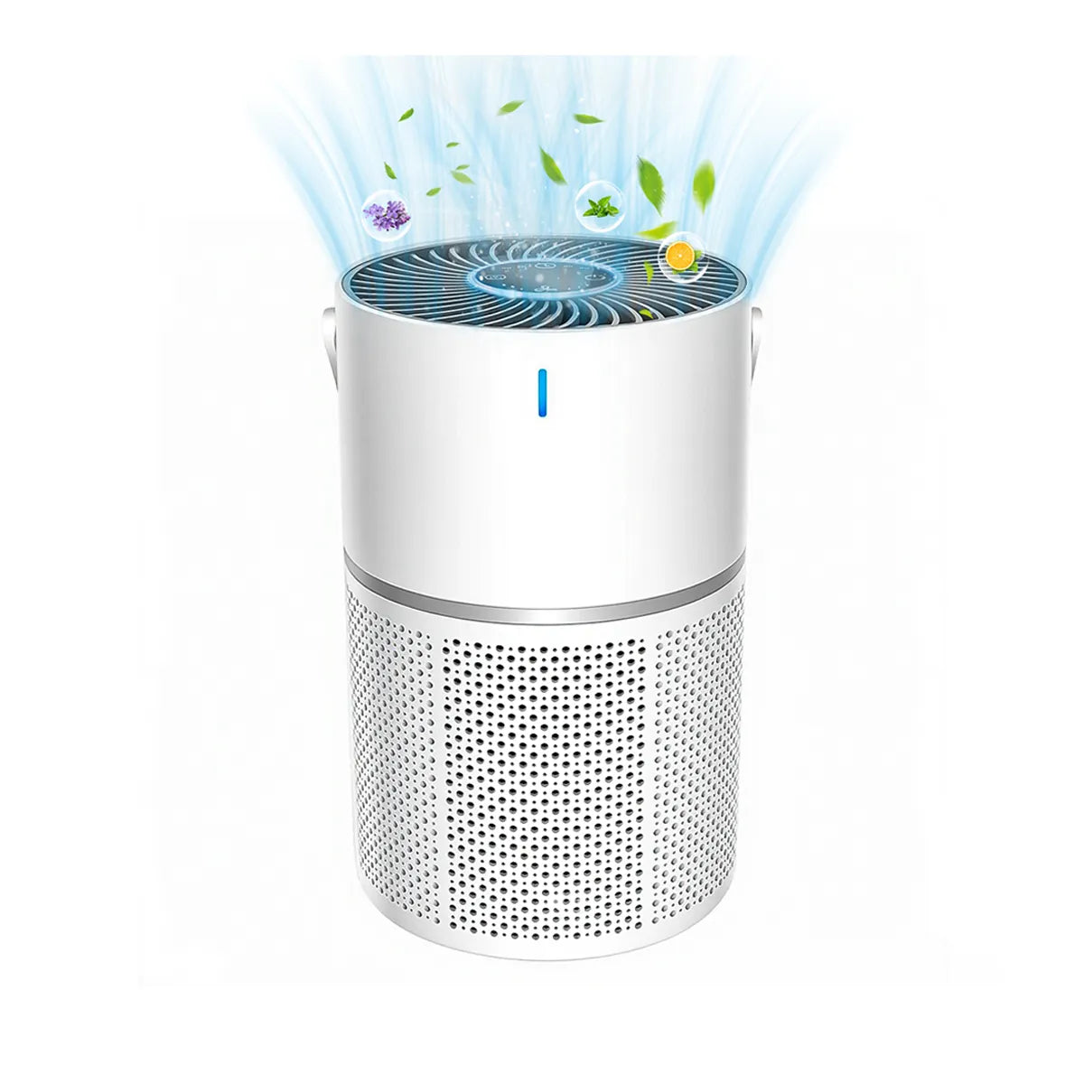 Klarity Air Purifier with a white and blue design on a white background