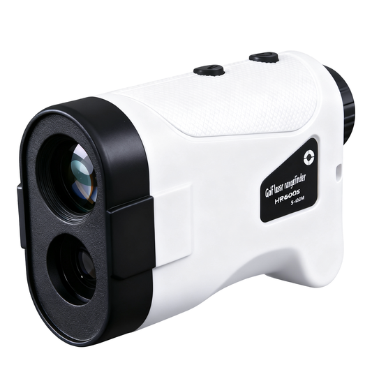 White and black Klarity Golf Rangefinder on a white background