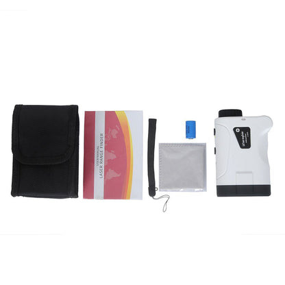Klarity Golf Rangefinder with accessories on a white background
