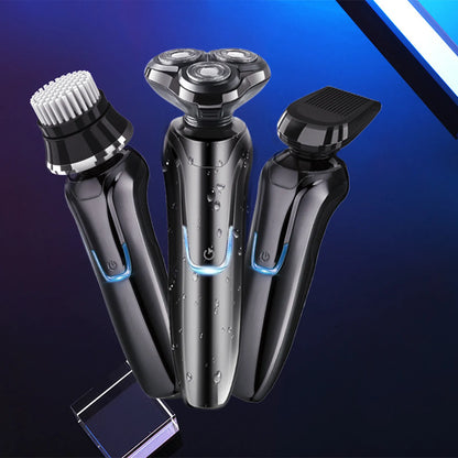 Three Krona Electric Shaver on a blue gradient background