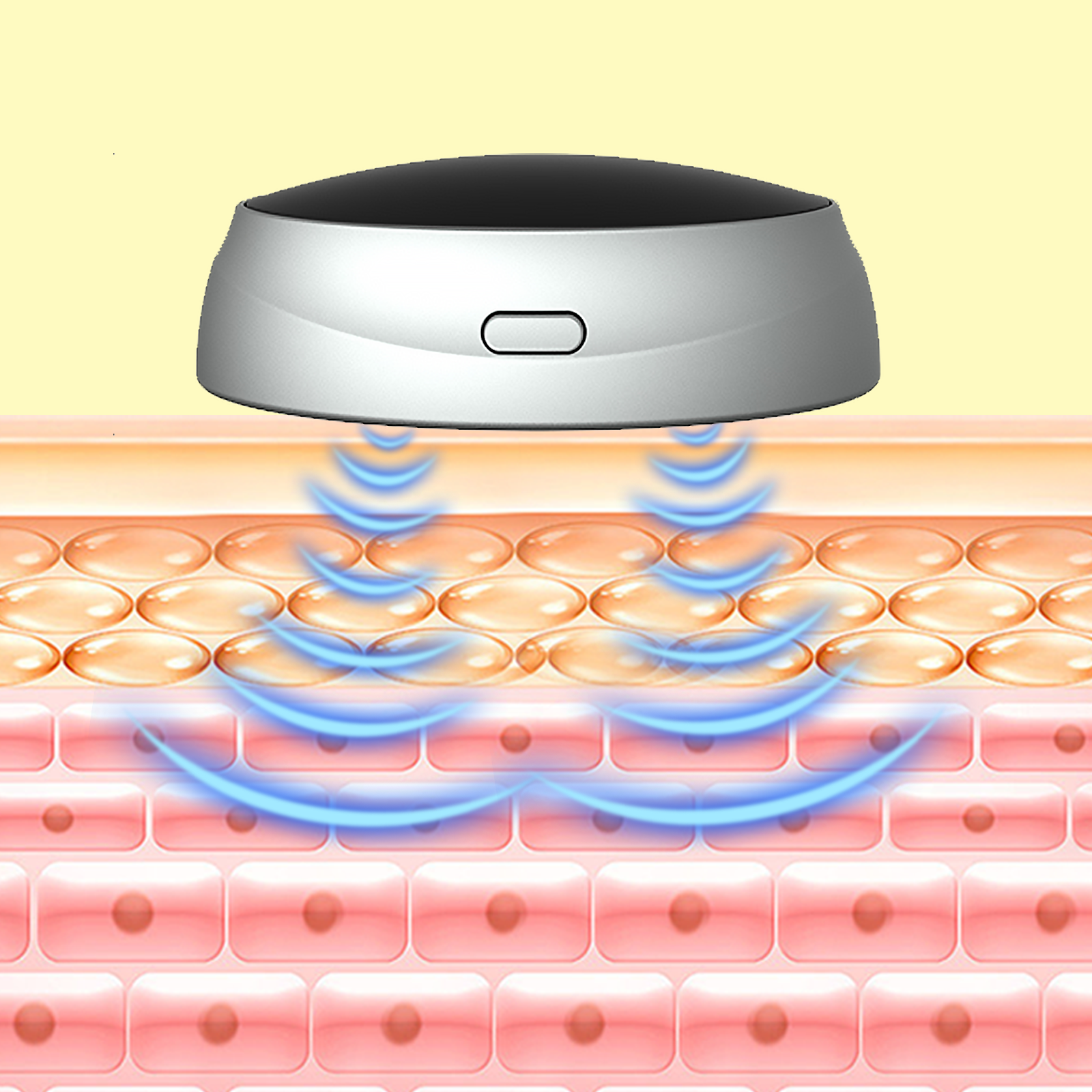 Mivrass SilentSleep Device with blue energy lines on a pink and red background