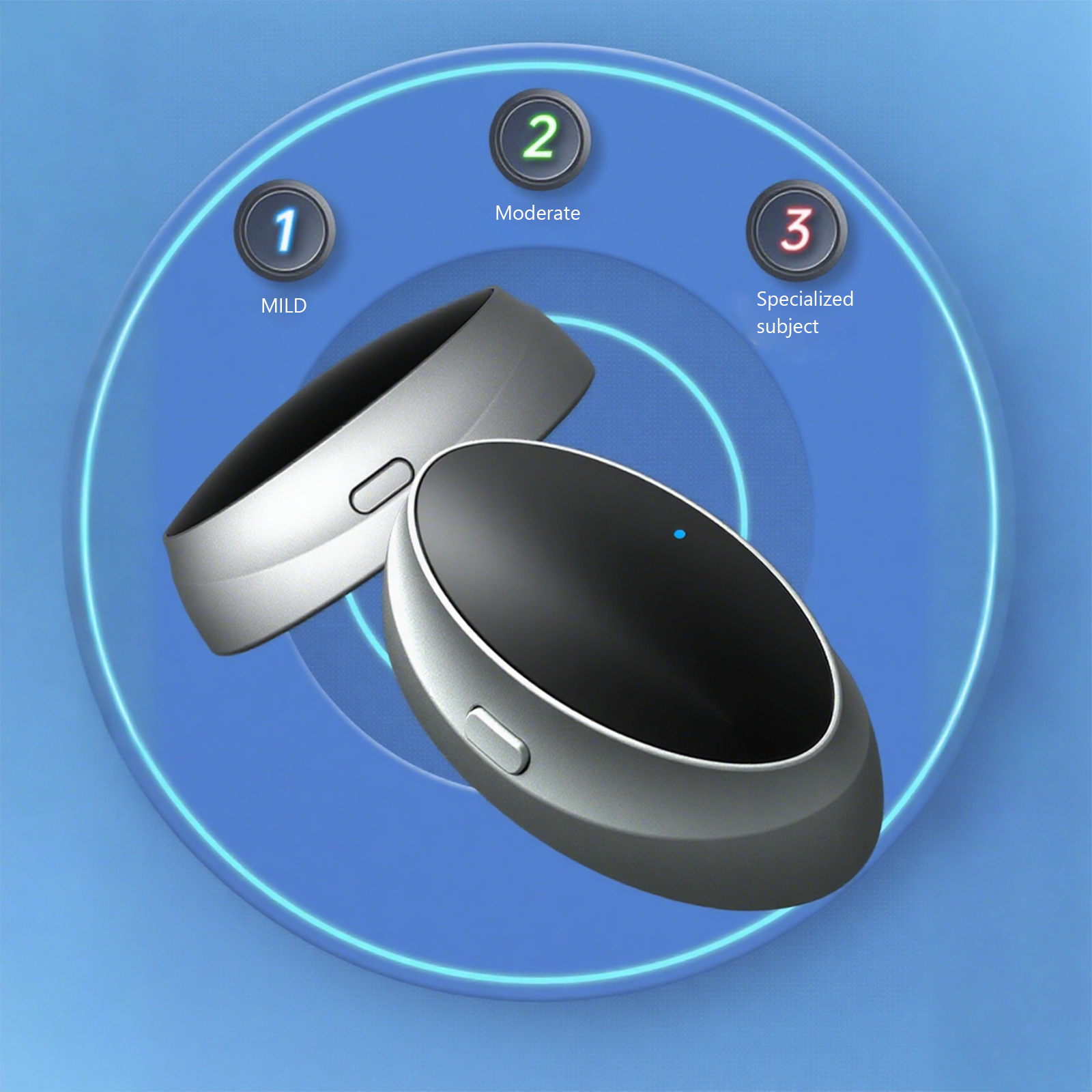 Mivrass SilentSleep Device containers with labels on a blue background