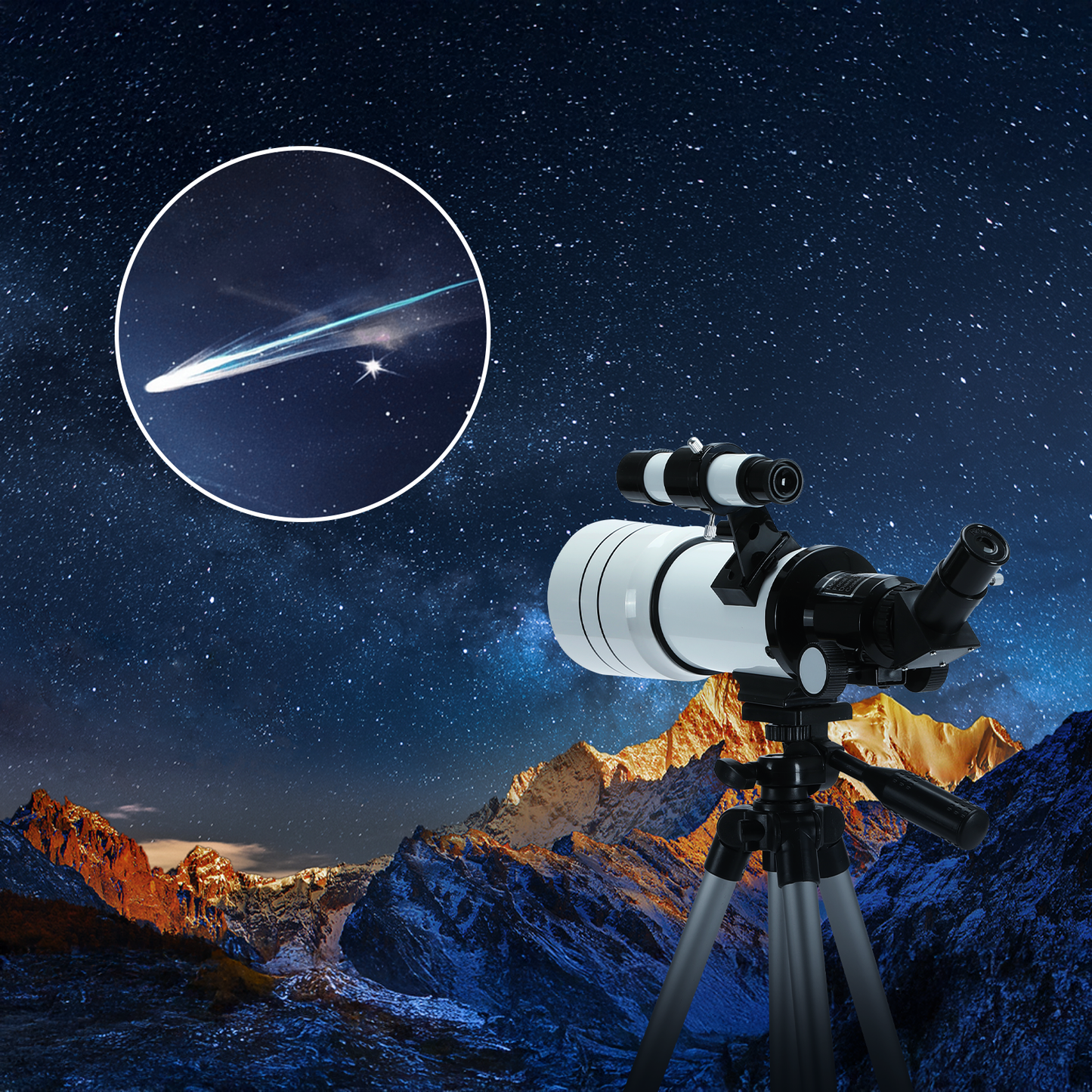 Noxus Astronomical Telescope 300mm focal length detail - 70mm aperture high-precision optics resolution