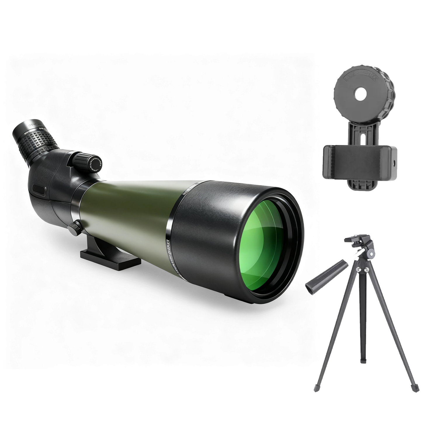 Noxus HD Birdwatching Scope - Spotting Scope + Mobile Phone Stand + Telescopic Tripod 80mm FMC BAK-4 25-75x waterproof smartphone adapter