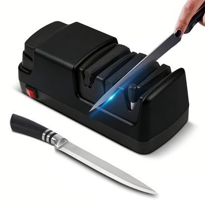 Oliventa Electric Knife Sharpener - Black 4-in-1 diamond sharpening tungsten ceramic rod safety guard