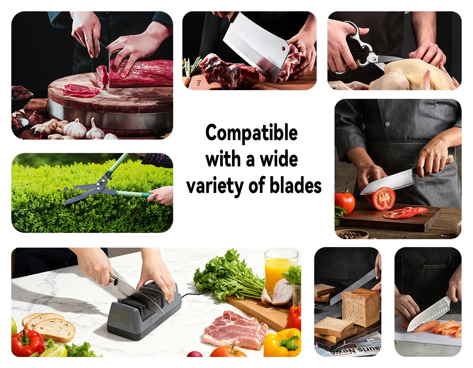 Oliventa Electric Knife Sharpener versatile sharpening detail - all tool types kitchen garden DIY