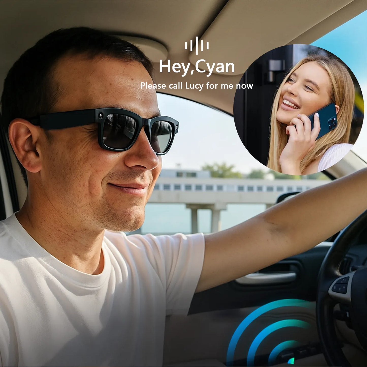 Sekoda AI Smart Glasses Bluetooth calls driving