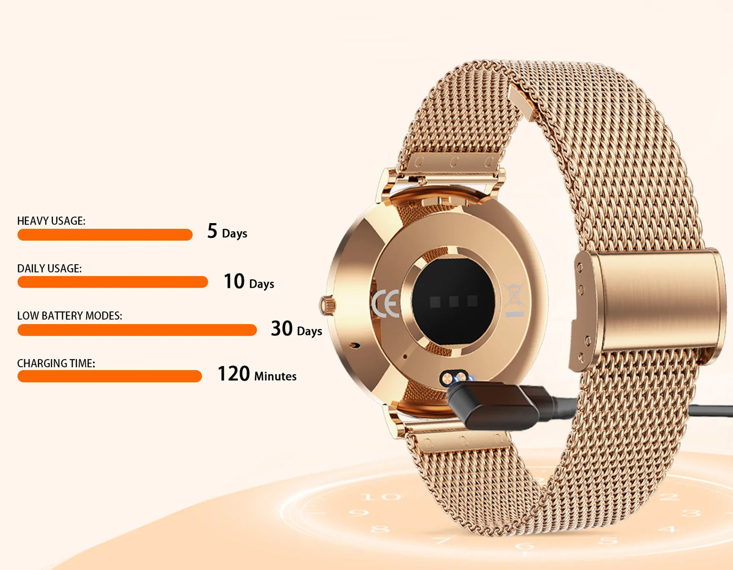 Sekoda Womens Smartwatch battery detail