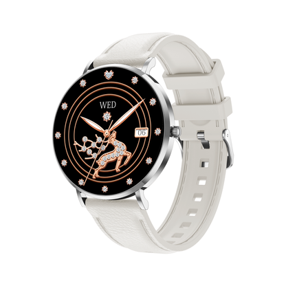 Sekoda Smart Watch for Women - Silver + White Silicone