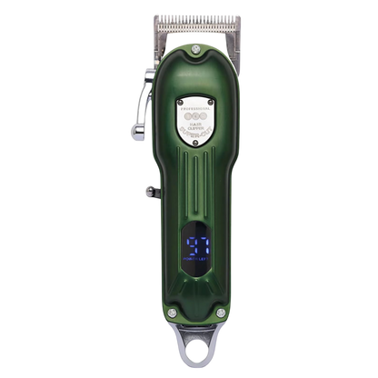 Green Snipawsi Pet Hair Clippers with digital display on a white background