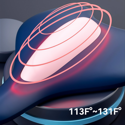 Digital display showing temperature range 113F to 131F with a blue and pink color scheme.