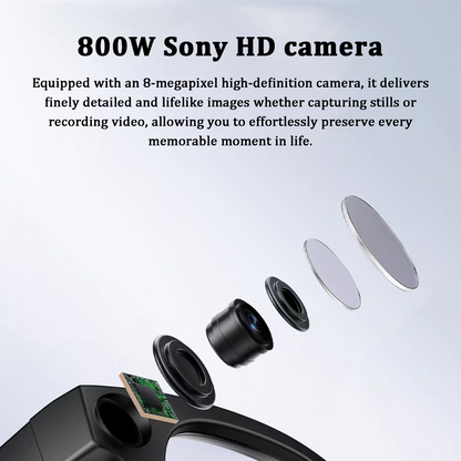 800W Sony HD camera with lens components on a light gray background