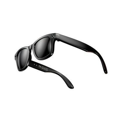 Black Sonovax sunglasses with reflective lenses on a white background