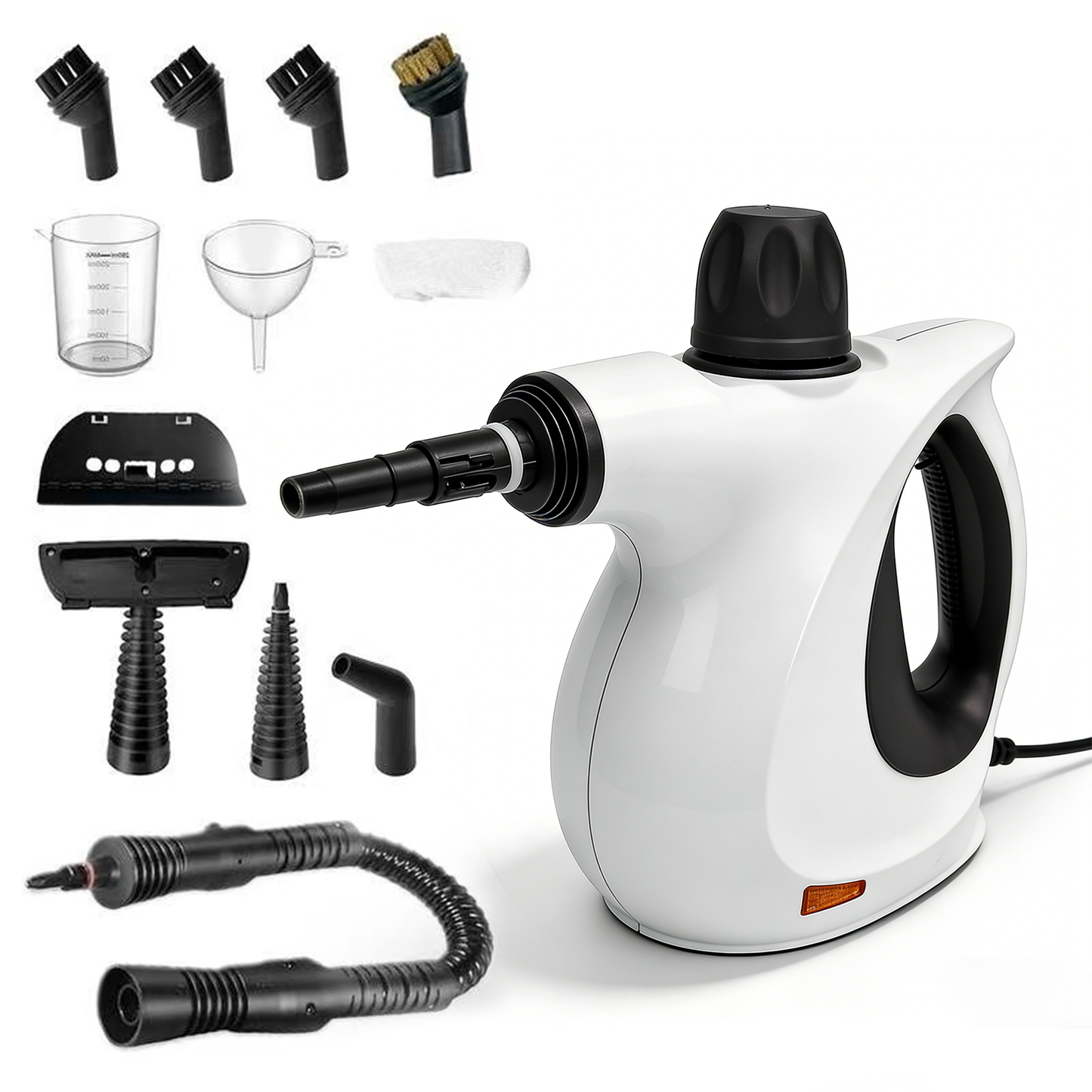 White Stonnic Steam Cleaner with various attachments on a white background