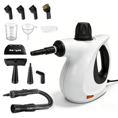 White Stonnic Steam Cleaner with various attachments on a white background